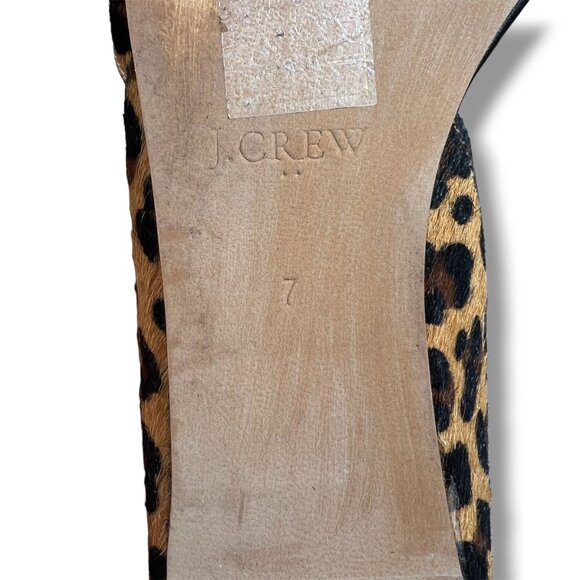 J. CREW Zoe D’Orsay Flats Sz 7 Calf Hair Leopard Print Pointed Toe Ballet Flat - Picture 9 of 9